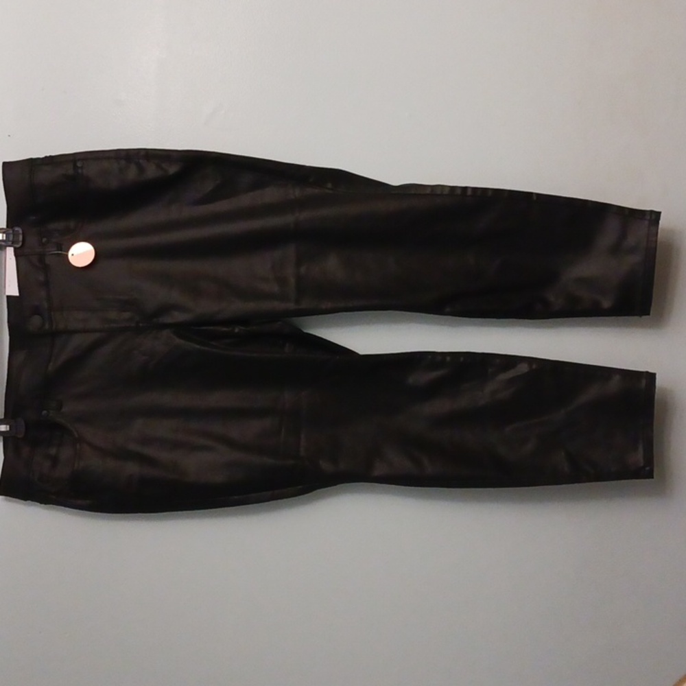Lane Bryant size 18P women's black skinny, mid-rise, coated  modal blend pants. - Picture 4 of 16